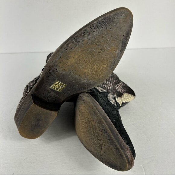 💕 vera cruz Snakeskin Patterned western Ankle Boots leather 37 - Picture 6 of 9